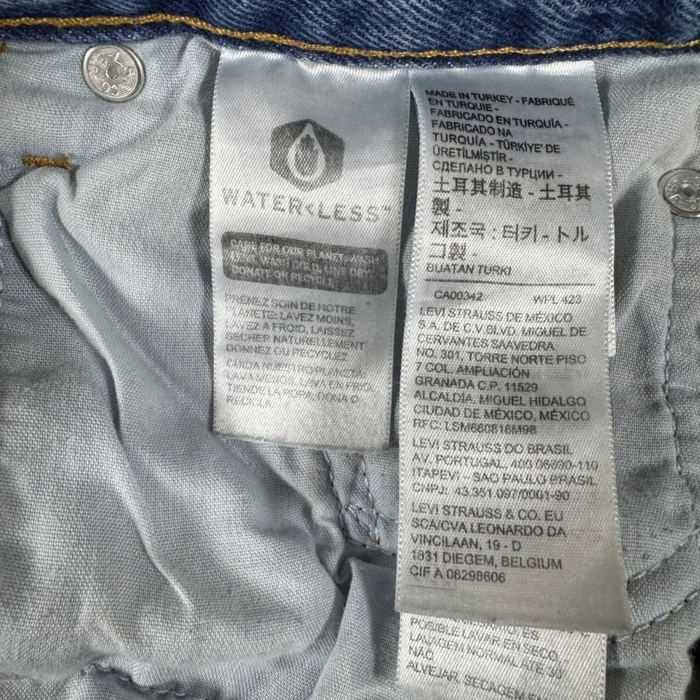 Y2K Levi's Jeans Mens Blue 501 Original Fit Distressed Straight Leg Denim 29x30